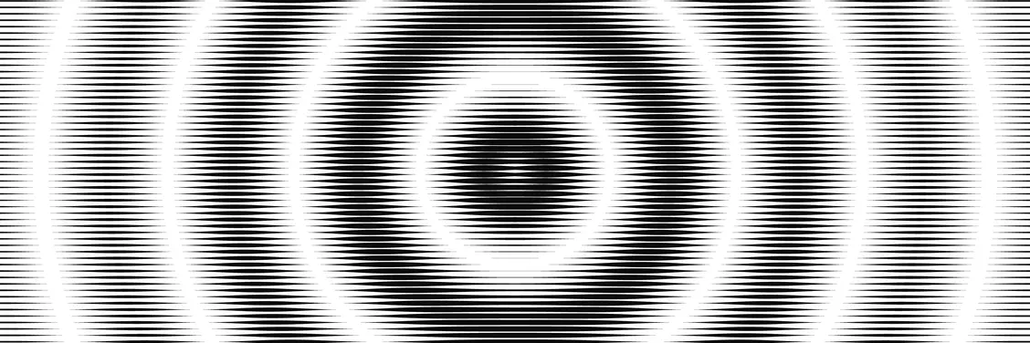 Concentric ripples drawn in horizontal lines.